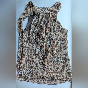 A. Byer Cheetah Print Halter Top With Ruffles